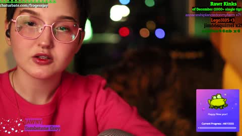 Snapshot of frogessjay chatting on December 29, 9:30 pm Jaywise Frogfoot online show from December 29, 9:30 pm