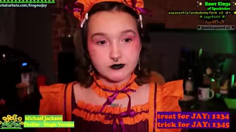 Snapshot of frogessjay chatting on October 30, 9:26 pm Jaywise Frogfoot online show from October 30, 9:26 pm