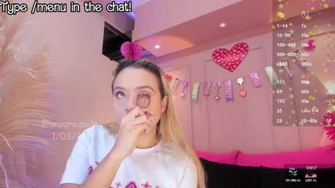 SaraAvila  online show from March 1, 9:59 pm