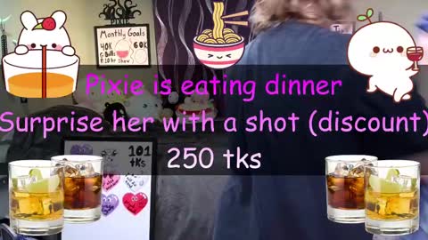 Snapshot of ten_tickle_pixie chatting on February 25, 2:25 am Pixie and Tentacle Overlord online show from February 25, 2:25 am