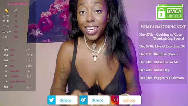 Snapshot of dchcco chatting on November 23, 10:31 pm dchcco online show from November 23, 10:31 pm